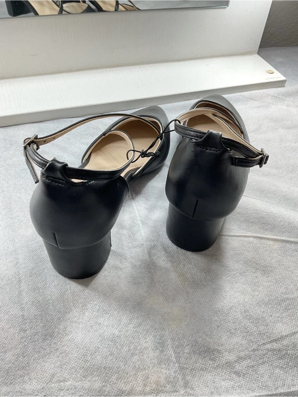 Life Stride Black Ankle Strap Heels + Moda Int’l Olive Green Sweater Dress Fall